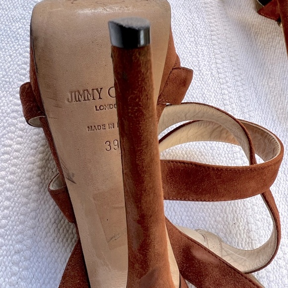 Jimmy Choo 6” Heels Brown Suede Size 39 - Picture 9 of 12